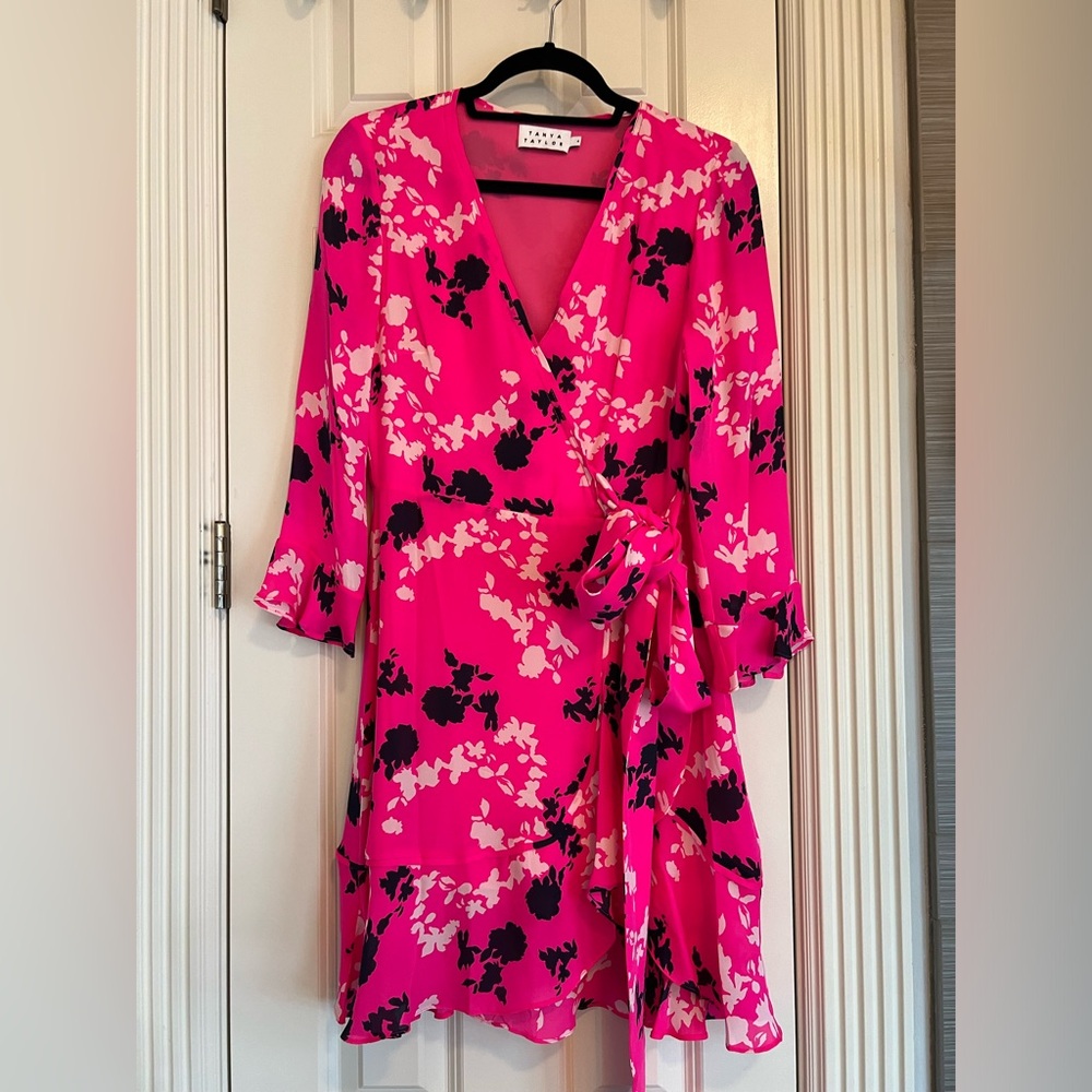 Tanya Taylor floral wrap dress .